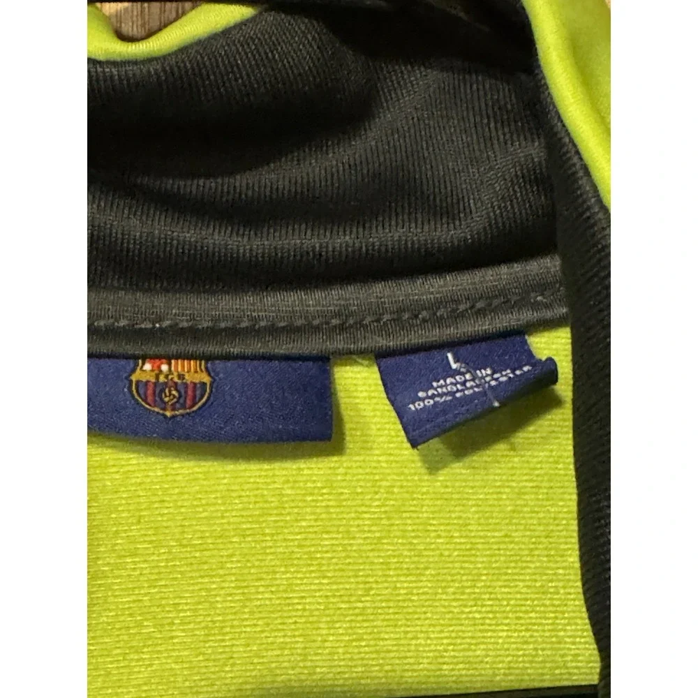 FCB Barcelona Full Zip Football Soccer Neon Track Jacket Men's Large